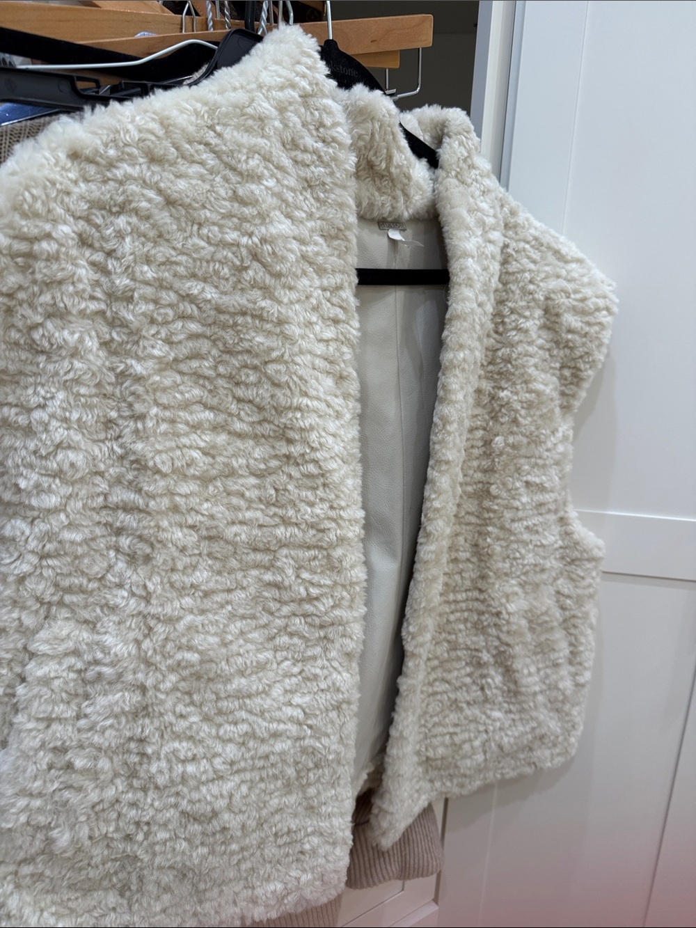 Lamarque Cream Faux-Shearling Teddy Vest